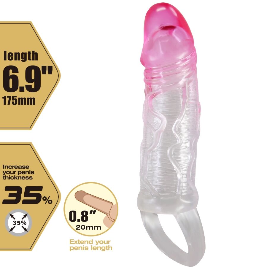 Pretty Love - Odes Realistische 2 cm Penisvergrösserungshülse Rosa