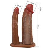 Pretty Love - Yairon Doppelte Penishülle mit 4 cm Verlängerung Mulatte