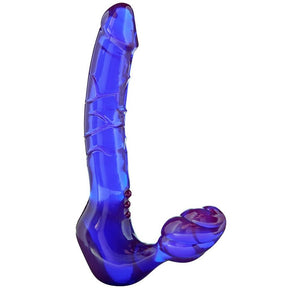 Strap-on trägerlos Bend Over Blau 24 x Ø 4 cm