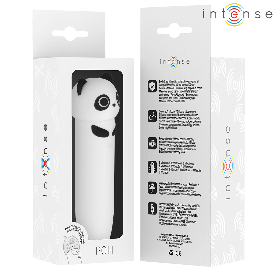 Intense - Poh Panda Vibrierender Bullet, USB Wiederaufladbar, 10 x 2,2 cm