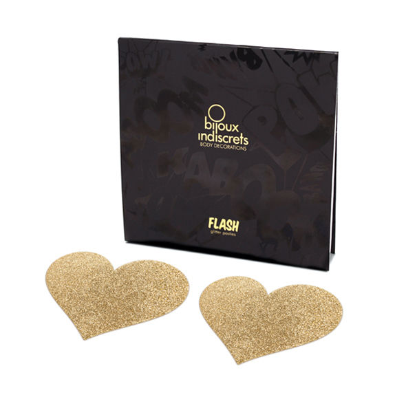 Bijoux - Indiscrets Flash Golden Heart Nippelabdeckungen