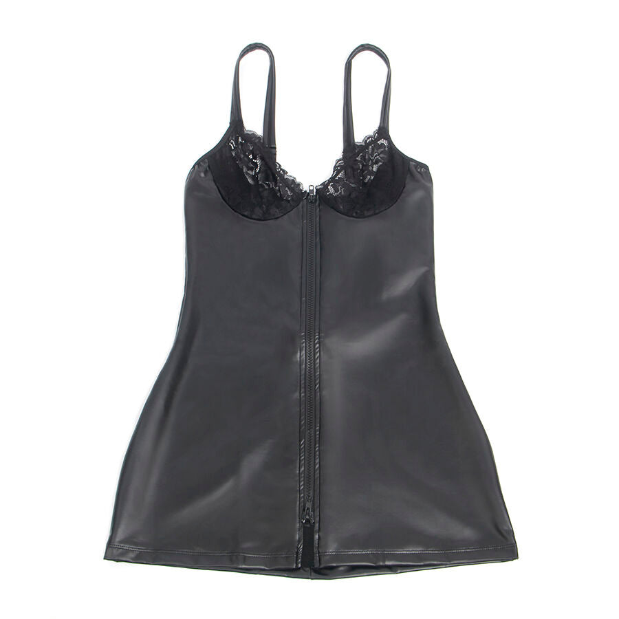 Subblime - 957575 Lederkleid mit Reissverschluss Schwarz L/XL