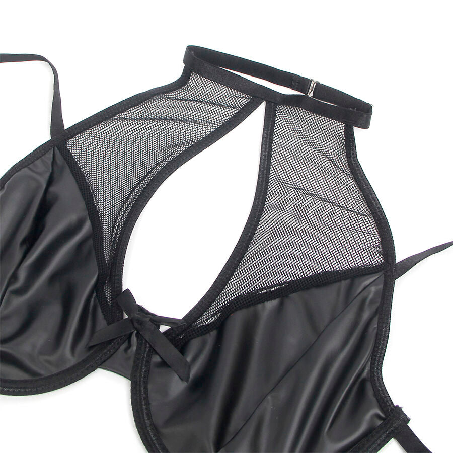 Subblime - 957582 Leder-Bh und Rock-Set Schwarz S/M