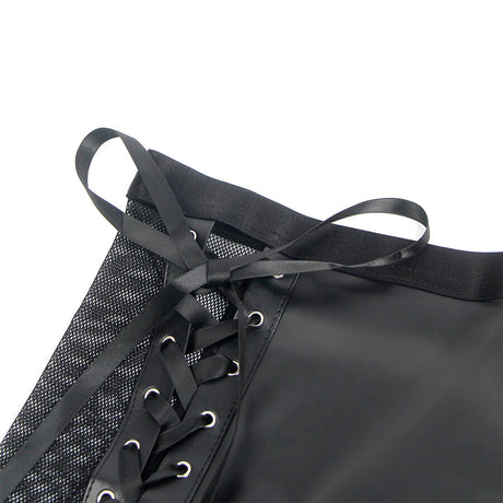 Subblime - 957599 Leder-Bh und Rock-Set Schwarz L/XL