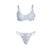 Subblime - 957629 Bh- und Slip-Set mit Blumenstickerei, Himmelblau, S/M