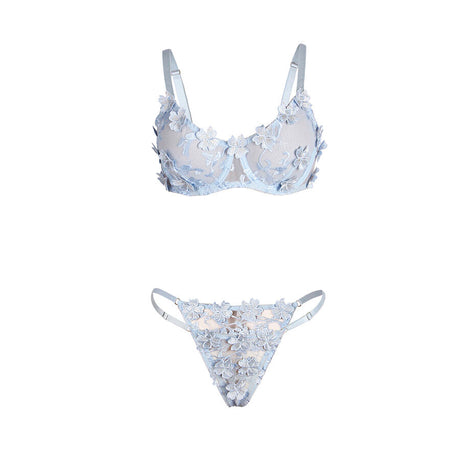 Subblime - 957629 Bh- und Slip-Set mit Blumenstickerei, Himmelblau, S/M