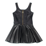 Subblime - 957674 Lederkleid mit Herz-Reissverschluss, Schwarz, L/XL