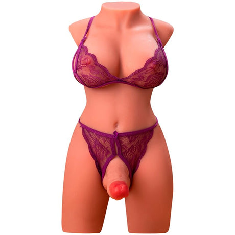 Xise - Miah Lady Boy Weiblicher Torso mit Dildo mit Vibration und Stossfunktion 55 cm
