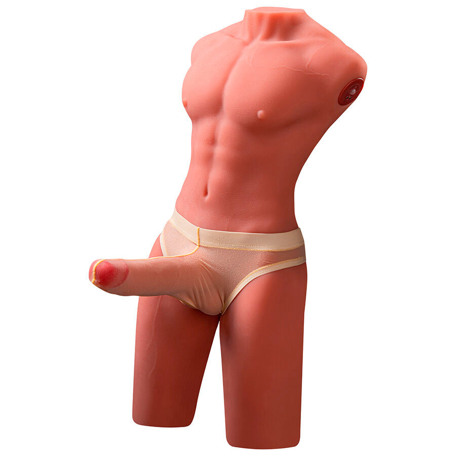 Xise – Jason Halbkörper Realistischer Männlicher Torso mit Stoss- und Vibrationsmöglichkeiten 55 cm