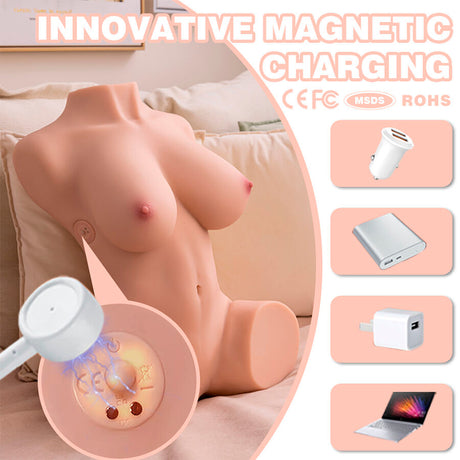 Xise - Dania - Realistischer, Vibrierender Weiblicher Torso mit Stossfähigkeiten, 52 cm