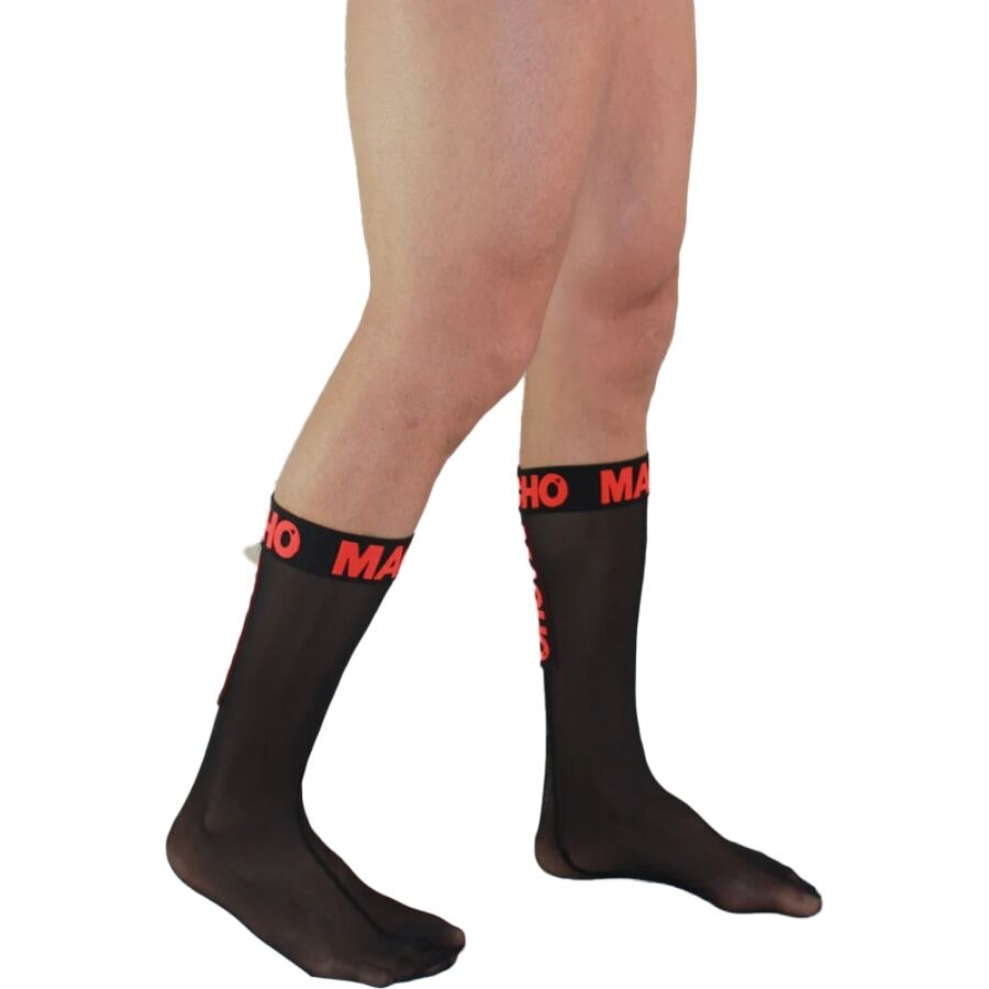 Macho - Dünne Socken Einheitsgrösse Schwarz/Rot