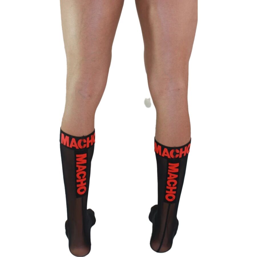 Macho - Dünne Socken Einheitsgrösse Schwarz/Rot