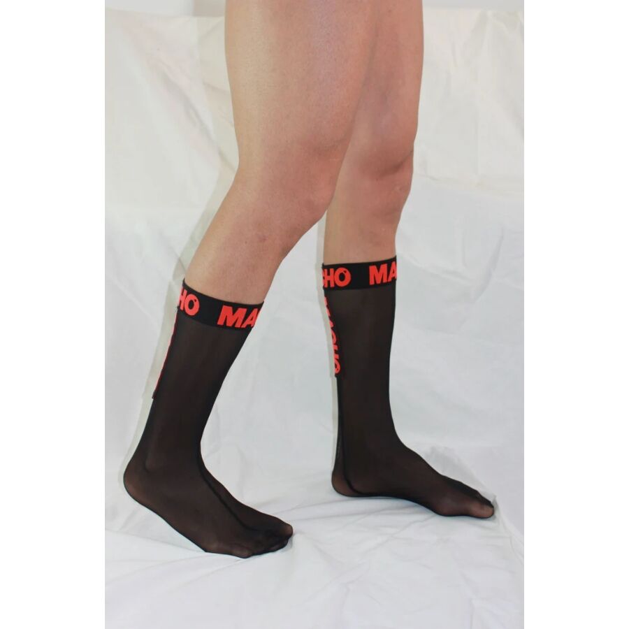 Macho - Dünne Socken Einheitsgrösse Schwarz/Rot