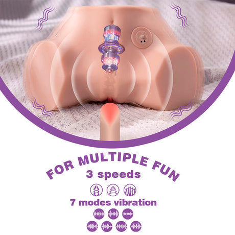 Xise - Fennie Realistischer Masturbator mit Vibrationsfunktion und Mehreren Positionen für Vagina und Anus
