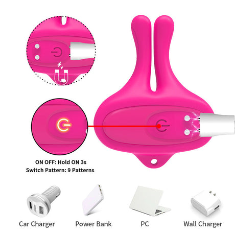 Armony - Kaninchenform Vibration Magnetische Nippelklemmen Rosa