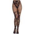 Leg Avenue - Dahlia Spitzenstrümpfe mit Netzdetail Schwarz