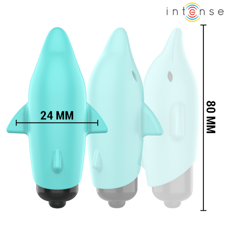 Vibrator Echo Vibrierendes Bullet Delphin Blau 4,7 x 4,7 cm.1