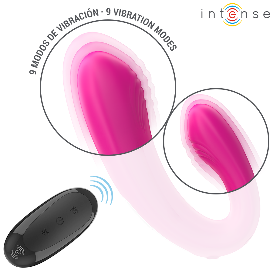 Intense - Janet Doppelter U-Förmiger Stimulator und Vibrator mit Fernbedienung Rosa