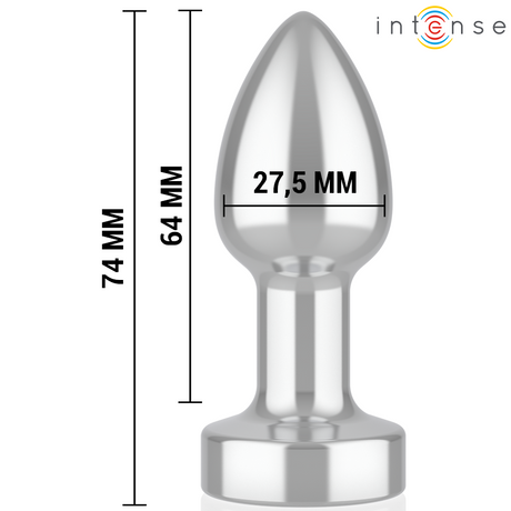 Intense - Anal Plug 10 Vibrationen Metall mit Fernbedienung S