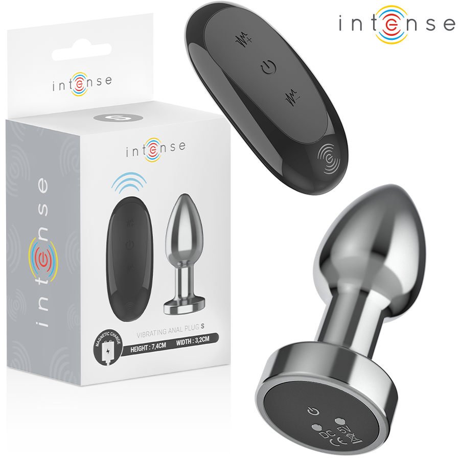 Intense - Anal Plug 10 Vibrationen Metall mit Fernbedienung S