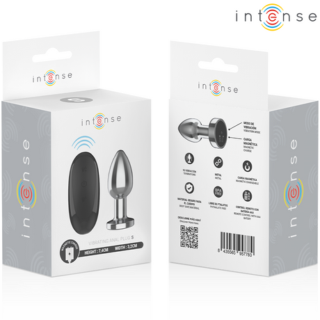 Intense - Anal Plug 10 Vibrationen Metall mit Fernbedienung S