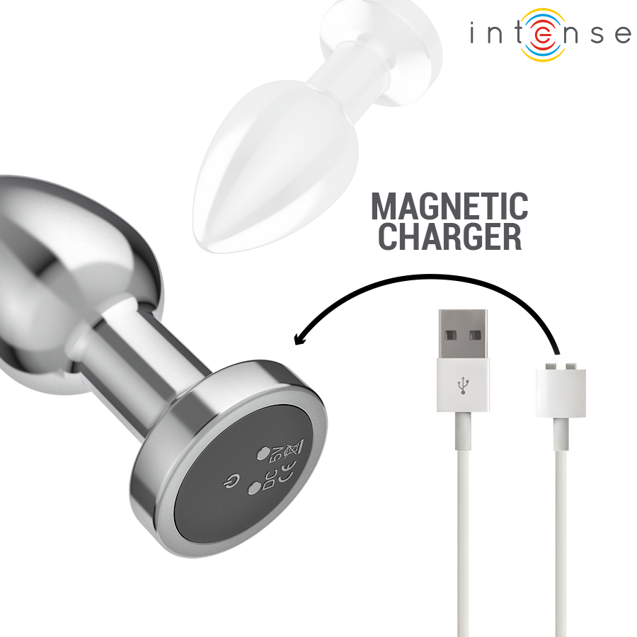 Intense - Anal Plug 10 Vibrationen Metall mit Fernbedienung M
