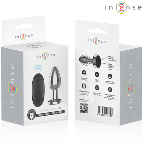 Intense - Anal Plug 10 Vibrationen Metall mit Fernbedienung M