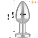 Intense - Anal Plug 10 Vibrationen Metall mit Fernbedienung L
