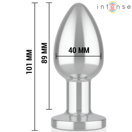 Intense - Anal Plug 10 Vibrationen Metall mit Fernbedienung L