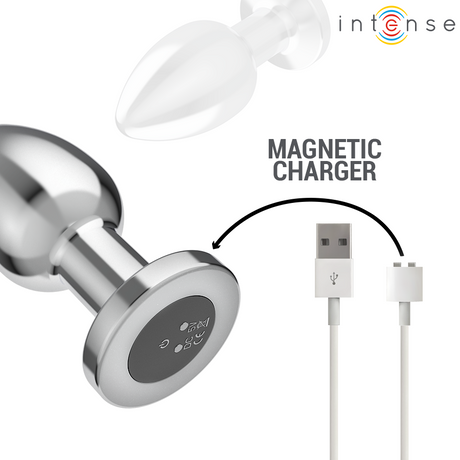Intense - Anal Plug 10 Vibrationen Metall mit Fernbedienung L