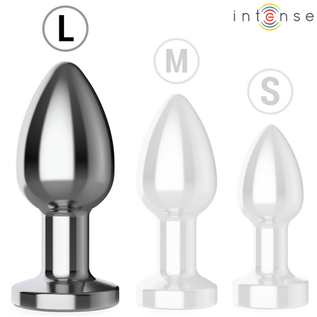 Intense - Anal Plug 10 Vibrationen Metall mit Fernbedienung L