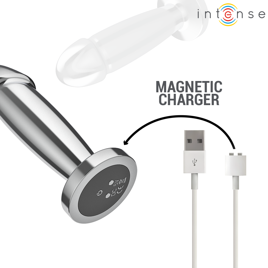 Intense - Anal Plug 10 Vibrationen Metalldildo mit Fernbedienung S