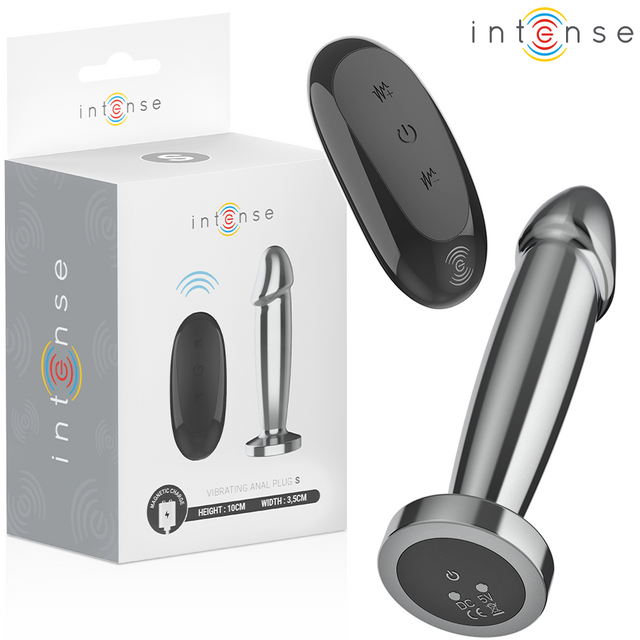 Intense - Anal Plug 10 Vibrationen Metalldildo mit Fernbedienung S