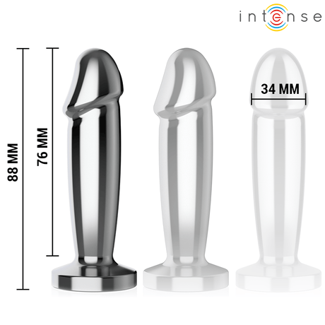 Intense - Anal Plug 10 Vibrationen Metalldildo mit Fernbedienung S