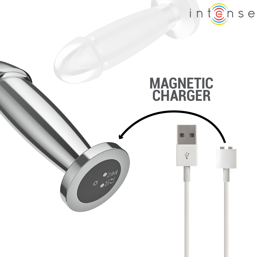Intense - Anal Plug 10 Vibrationen Metalldildo mit Fernbedienung M