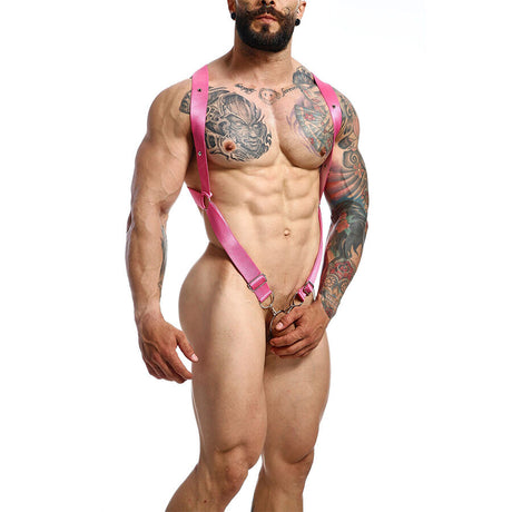 Mob - Dngeon Cross Back Harness Rosa Eine Grösse