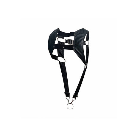 Mob - Dngeon Schwarzes Harness mit Oberem Cockring, Eine Grösse