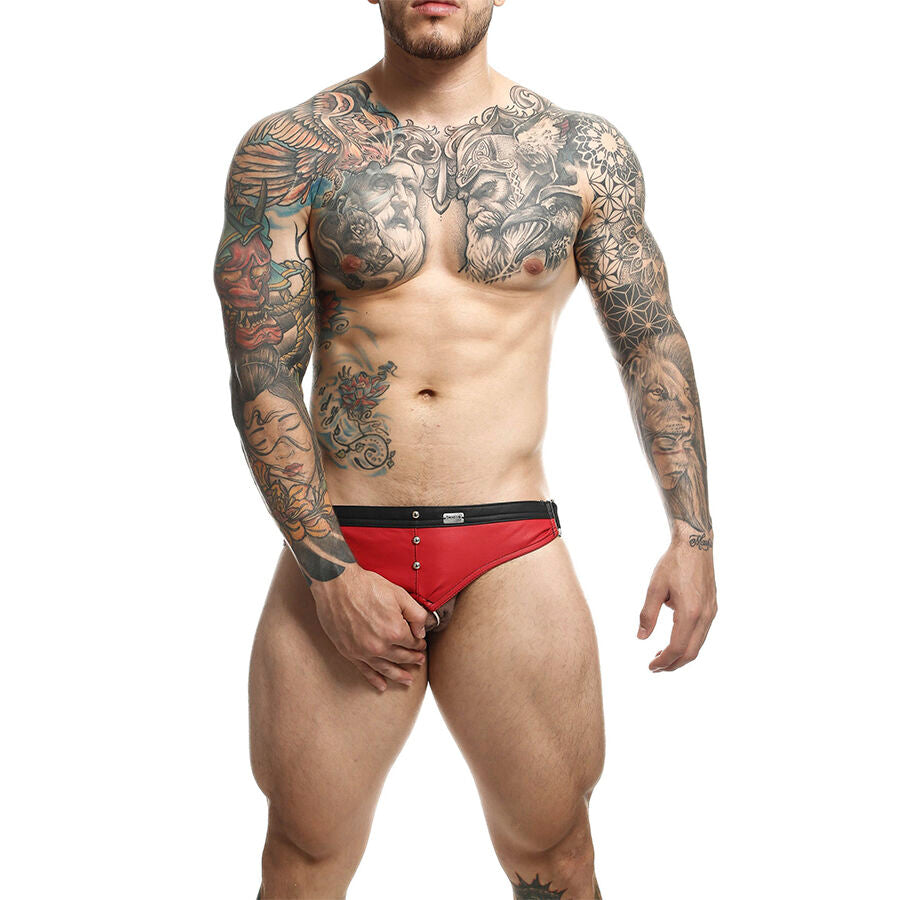 Mob - Dngeon Jockstrap Roter Cockring, Eine Grösse