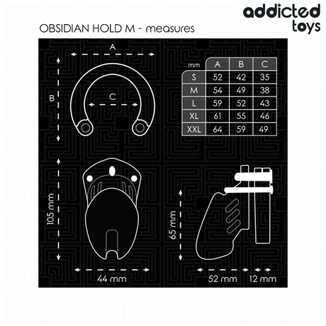 Addicted Toys Locked - Obsidian Hold Peniskäfig Grösse M