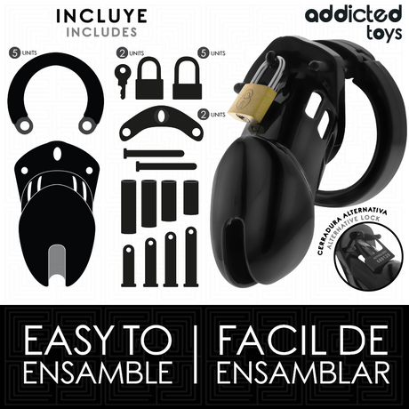 Addicted Toys Locked - Obsidian Hold Peniskäfig Grösse M