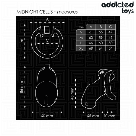 Addicted Toys Locked - Mindnight Cell Penis Cage Grösse S