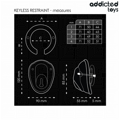 Peniskäfig Keyless Restraint 11,5 x 3 cm