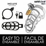 Addicted Toys Locked - Silberner Peniskäfig aus Metall, Grösse S