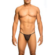 Mob - Transparenter T-Förmiger Tanga Schwarz Grösse L/XL