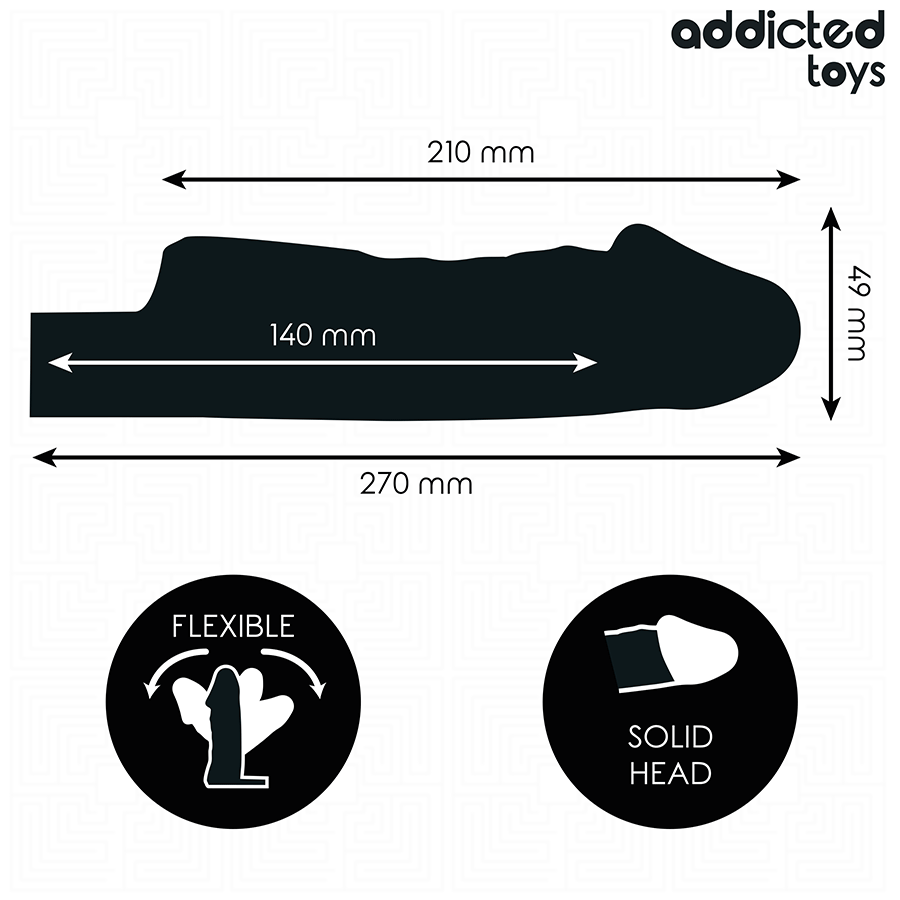Addicted Toys - Transparente Penishülse Grösse M 27 cm