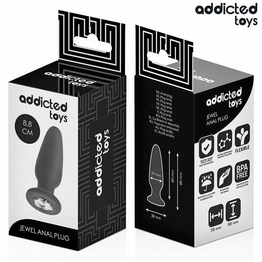 Addicted Toys - Anal Plug mit Juwel Grösse S 8,8 cm