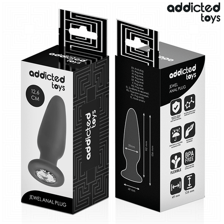 Addicted Toys - Anal Plug mit Juwel Grösse L 12,6 cm
