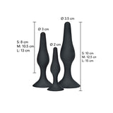 Toyjoy - Anal Play Curvy Companions Anal Plug 3 Stück Schwarz