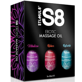 Stimul8 - S8 Massageöl Box 3 x 50 ml