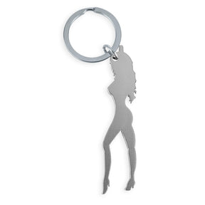 Diablo Picante - Schlüsselanhänger mit Weiblicher Silhouette in Silberfarbe mit Bieröffner